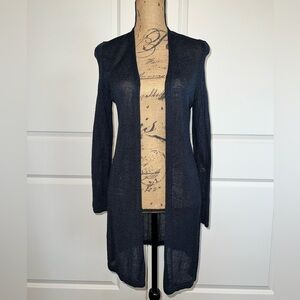 Light and airy open cardigan, navy blue